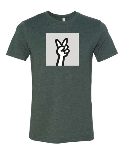 Heather Military Green Peace Sign T-Shirt Product Front Image